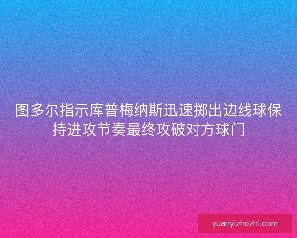 图多尔指示库普梅纳斯迅速掷出边线球保持进攻节奏最终攻破对方球门